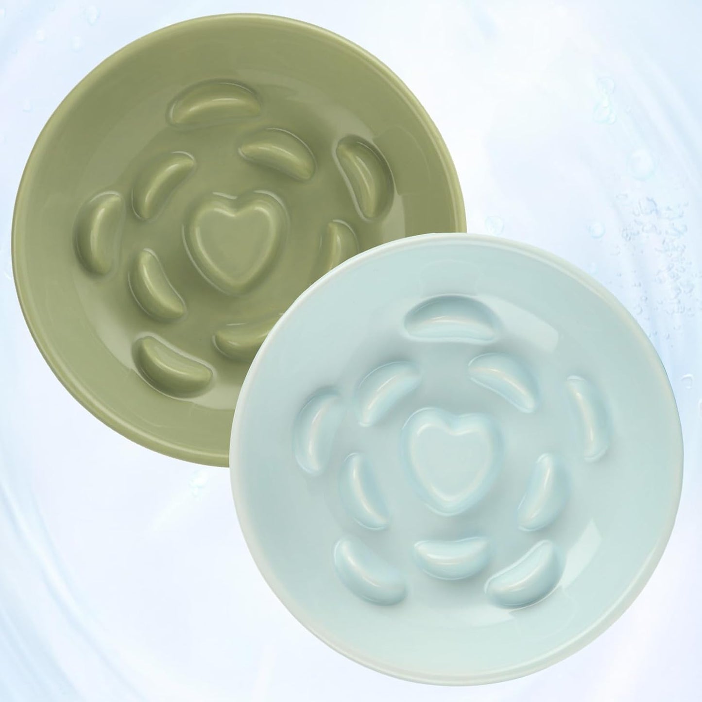 STARVAST 2 Pack Ceramic Slow Feeder Cat Bowl, Elevated Slow Feeder Cat Bowl, Anti Vomiting & Choking Cat Slow Feeder, Raised Cat Bowl Slow Feeder for Dry and Wet Food, Spill-Proof and Easy to Clean