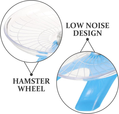 Silent Hamster Wheel Large Exercise Running with Blue Disc for Gerbils and Guinea Pigs Small Animal Supplies