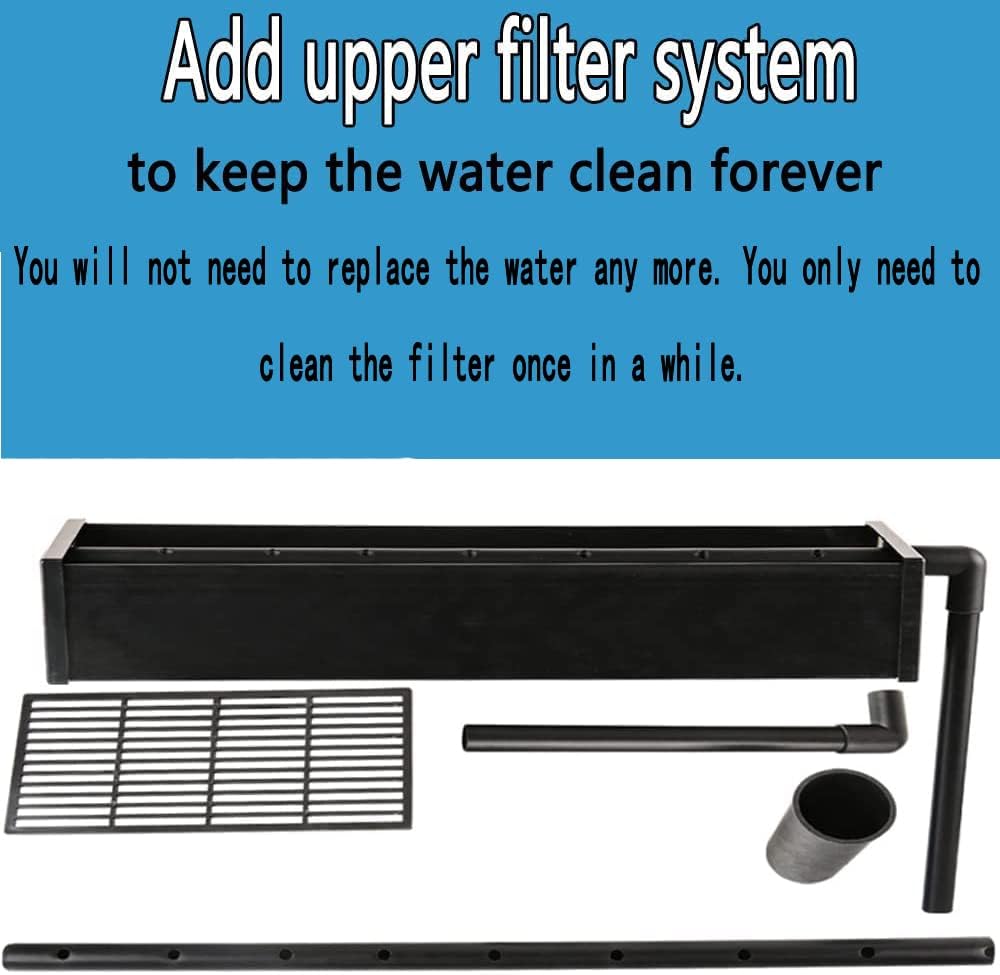 Black Fish Tank 124Gal LED Aquarium Kit Upright Fish Tank Large Glass Fishbowl Glsaa Bar for Patios Living Office Room and Kitchen