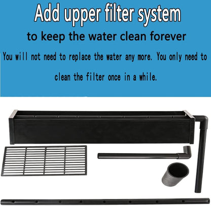 Black Fish Tank 124Gal LED Aquarium Kit Upright Fish Tank Large Glass Fishbowl Glsaa Bar for Patios Living Office Room and Kitchen