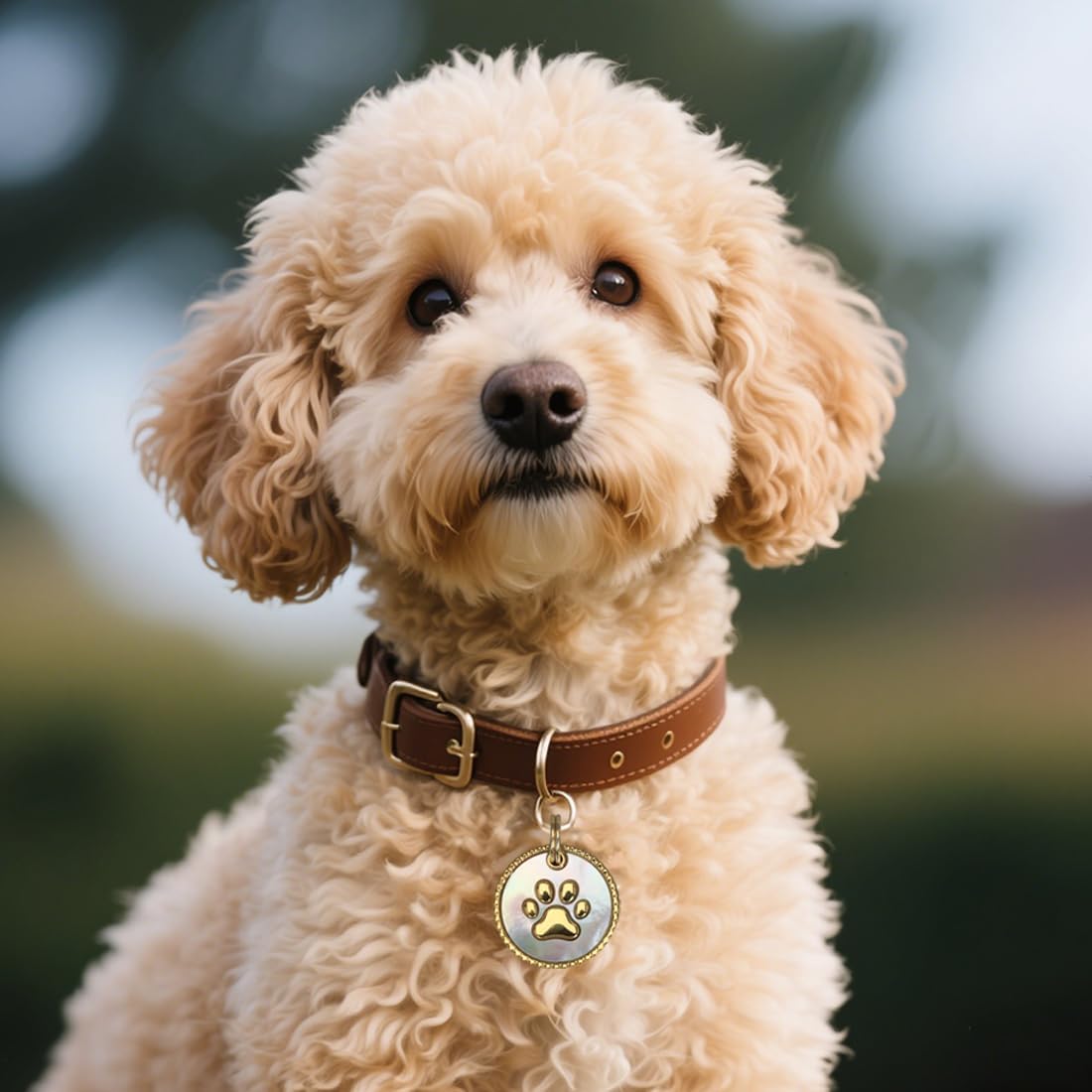 18K Gold Plated Nature Shell QR Code Pet ID Tags Personalized Dog Tag and Cat Tags Editable Online Profile Free Page Emergency Contacts Scan QR to Receive Instant Pet Location Alert Emails(18K Gold)