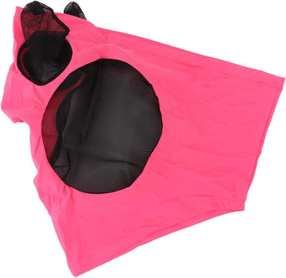Horse Mesh Fly Mask Breathable Elastic Horse Face Mask with Ears Protection Riding Equestrian Equipment (17.3x14.2in)