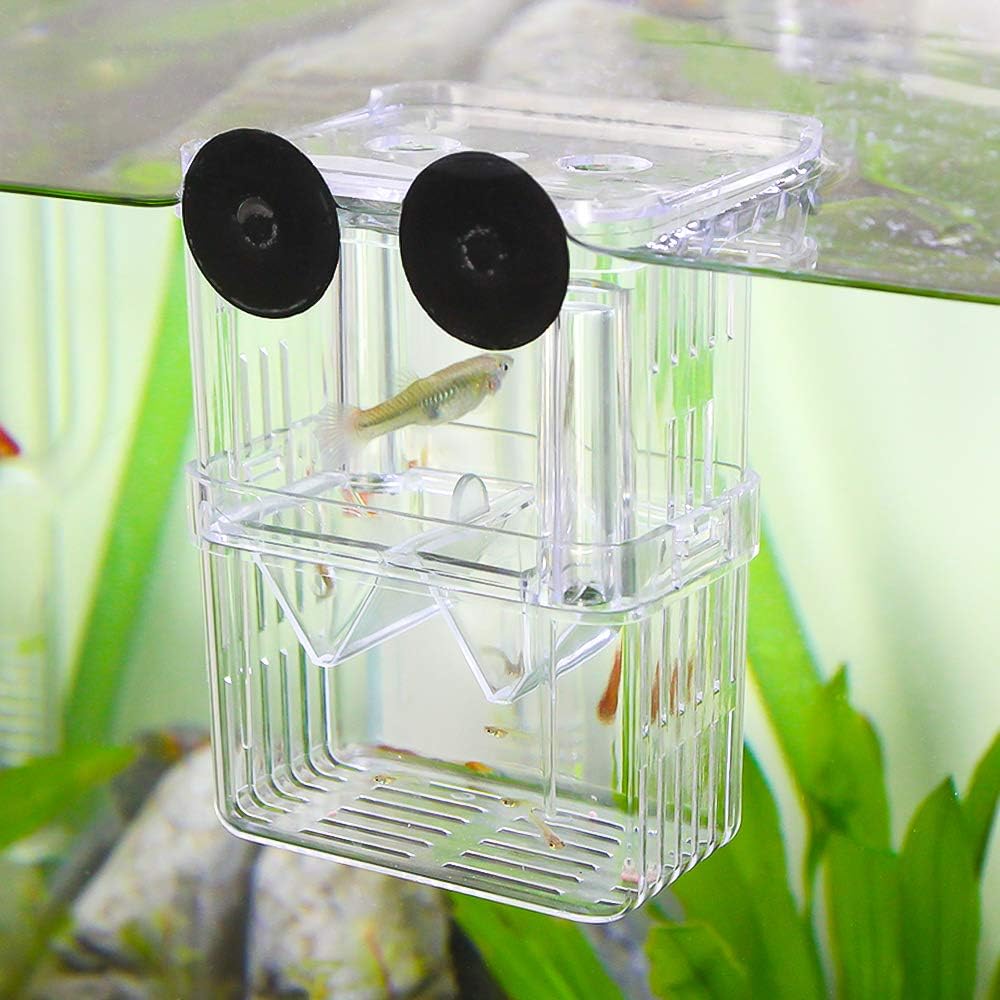 Senzeal Aquarium Fish Breeder Box Plastic Fish Isolation Breeding Box Hatching Incubator Box for Baby Fishes Shrimp Clownfish Guppy
