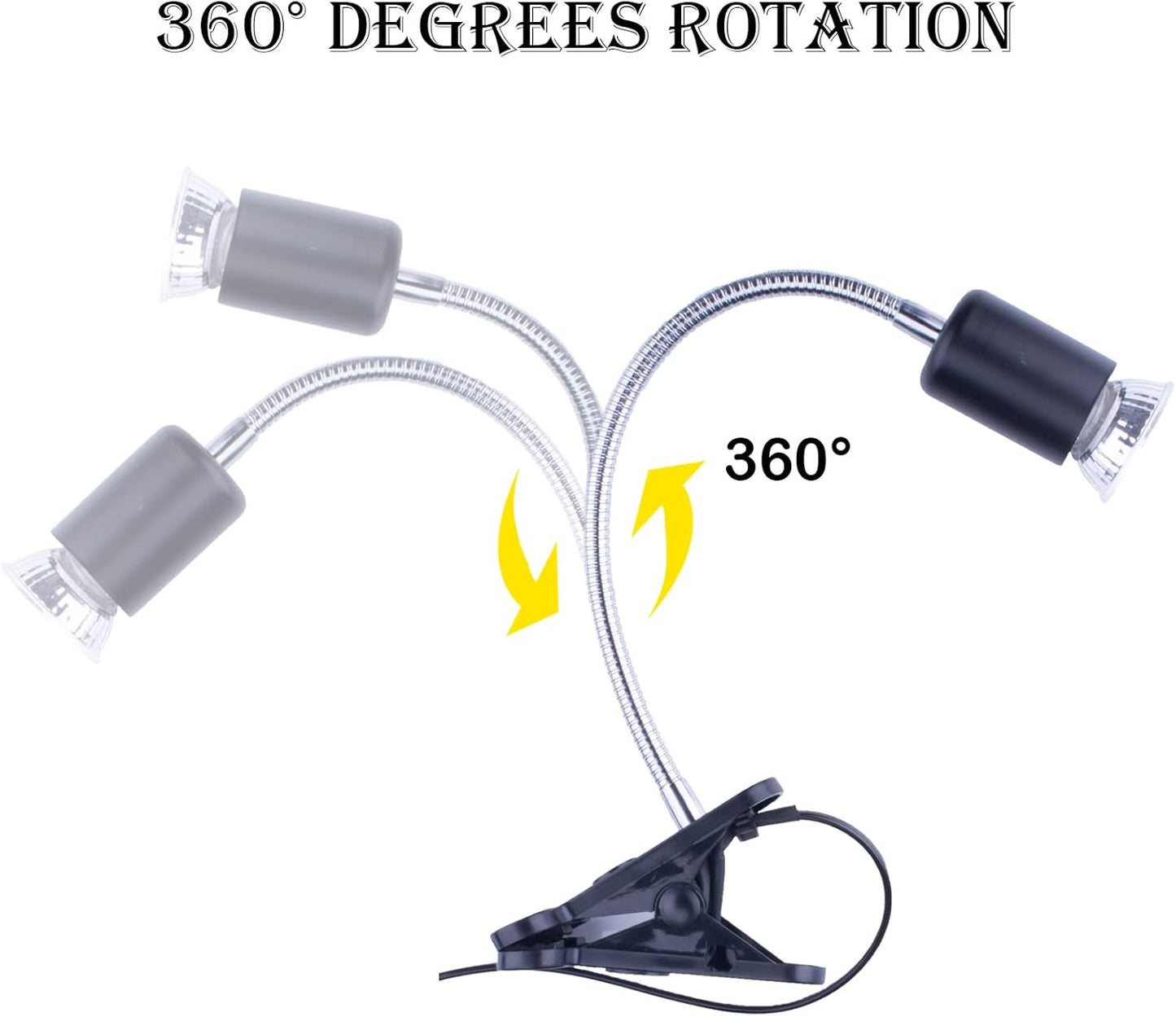 Black Reptile Heat Lamp, UVB Bulb, UVB Reptile Light Fixture, UVA UVB Reptile Light, Aquatic Turtle Heating Lamp, Turtle Aquarium Tank Heating Lamps Holder & Switch with 4 Heat Bulbs