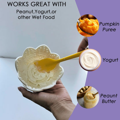 Dog Lick Bowl,Anxiety Relief Slow Feeder Dog Lick Mat Treat Dispenser, Non-Slip Licking Bowl Enrichment Toys for Small Medium Breeds Dogs (Purple, 12x12x7.6CM)