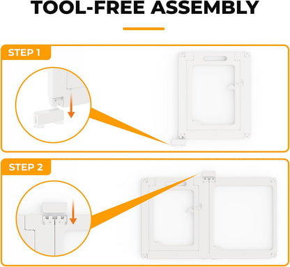 Acrylic Dog Playpen Indoor, Clear Dog Play Pen for Puppies and Small Dogs, Easy Assembly & Clean Puppy Pen (23.6", 8 Panels, White)