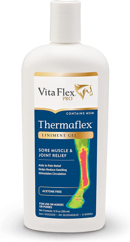 Vita Flex Thermaflex Liniment Gel for Sore Muscles and Joint Relief in Horses 12 Fluid Ounces