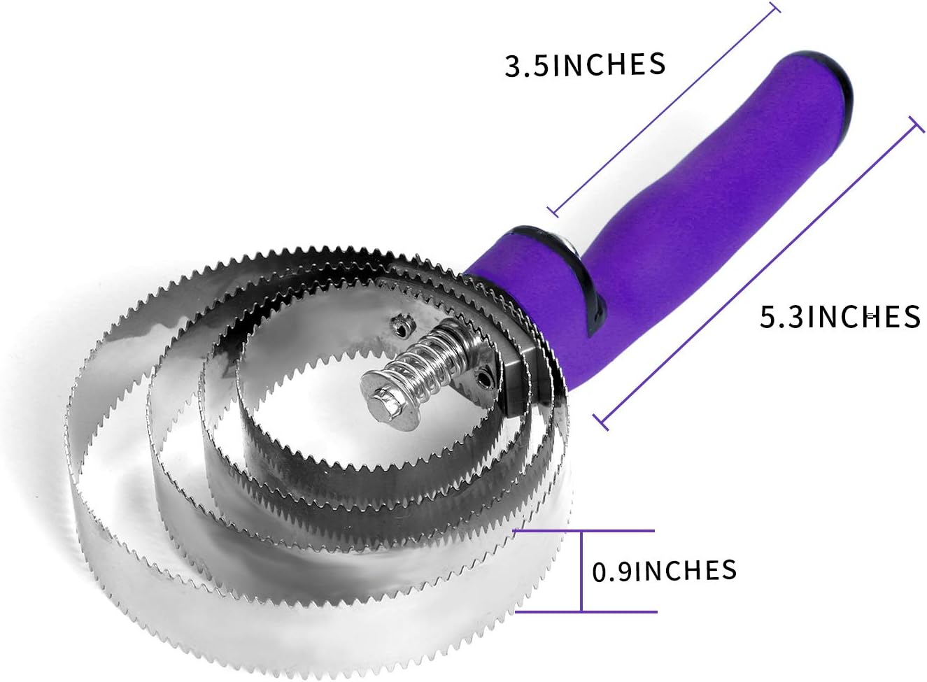 Reversible Stainless Steel Curry Comb with Soft Touch Grip (Purple)