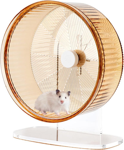 Super-Silent Hamster Exercise Wheel: Silent Spin Toys Hamster Running Wheels with Height Adjustable Stand for Hamsters Gerbils Mice Or Other Small Animals -8.5inch Yellow