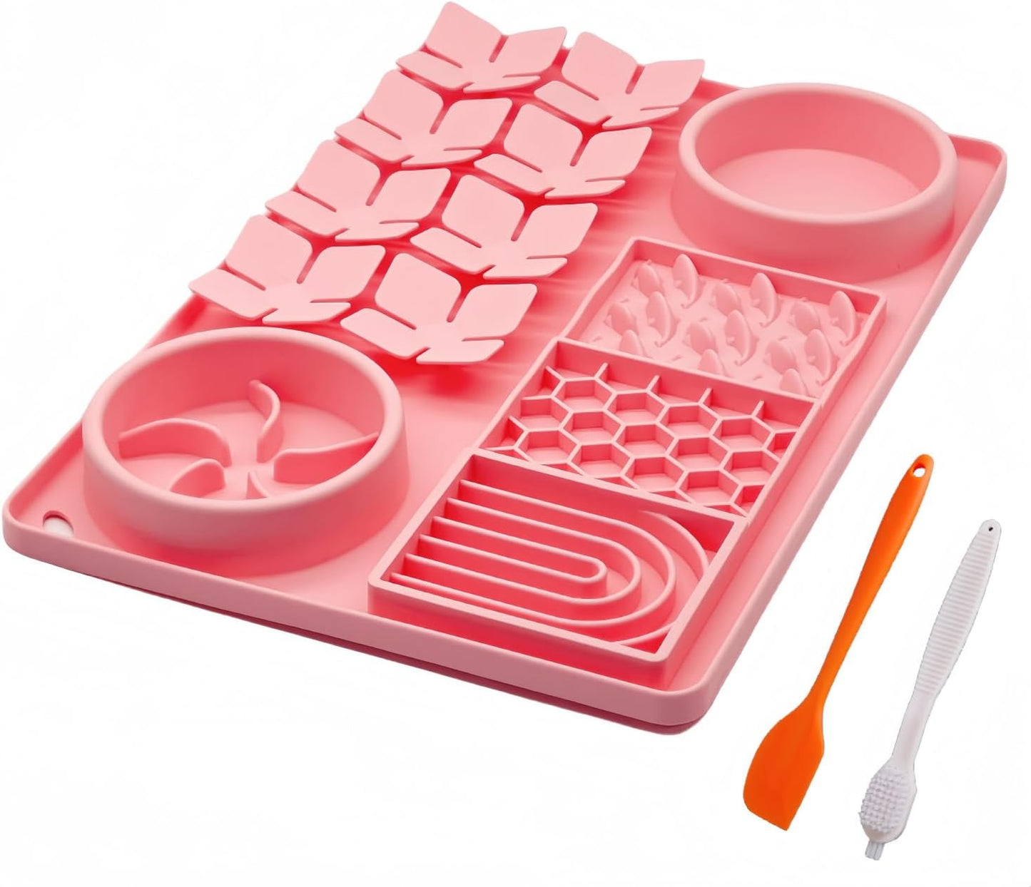 Lick Mat for Dogs with Suction Cups,Silicone Dog Lick Mat,Slow Feeder Bowl,Dog Puzzle Toy,Interactive Sniff Mat for Bored Puppies,Snuffle Mat for Pet Smell Training and Slow Eating