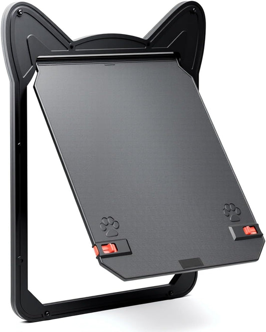 Pet Screen Door for Medium Dogs & Cats - Heavy Duty Magnetic Lockable Flap, Inside Door 10.12x8.15inch, Easy Install for Sliding Glass/Patio Doors Screen, Scratch-Resistant & Security Latch (Size L)