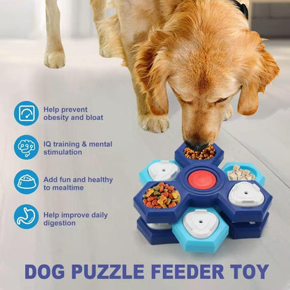 3-Level Interactive Slow Feeder Dog Bowl - Multi-Layer Puzzle Toy with Non-Slip Base, Mental Enrichment Feeder to Prevent Fast Eating, Anxiety & Bloat for Small Medium Large Dogs