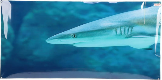 Aquarium Background Paper PVC Self Adhesive Clear 3D Decoration, Fish Tank Poster Backdrop, Realistic Underwater Scene with Fade Design, Easy to Apply Sticker for Glass A (91 * 50CM)