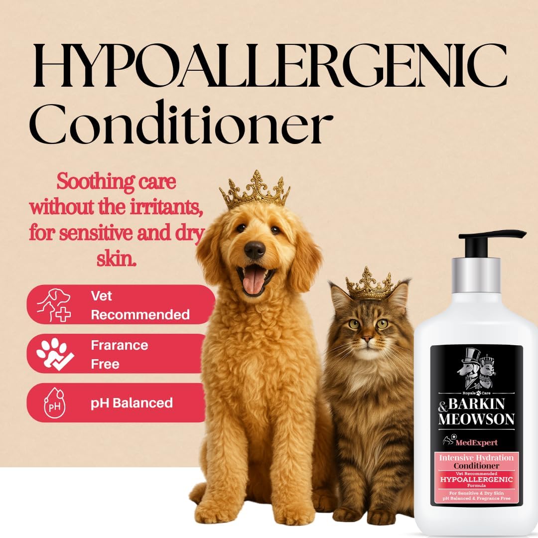 Barkin & Meowson MedExpert Hypoallergenic Intensive Hydration Conditioner 350ml / 11.83 fl.oz  for Sensitive Skin, Dogs and Cats - Fragrance Free