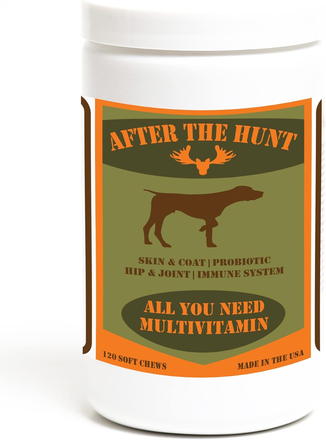 After The Hunt All You Need Complete Dog Multivitamin - Daily Vitamins for Skin & Coat Hip & Joint Digestion & Immune System - Glucosamine Omega 3 6 9 & Probiotics - 120 ct
