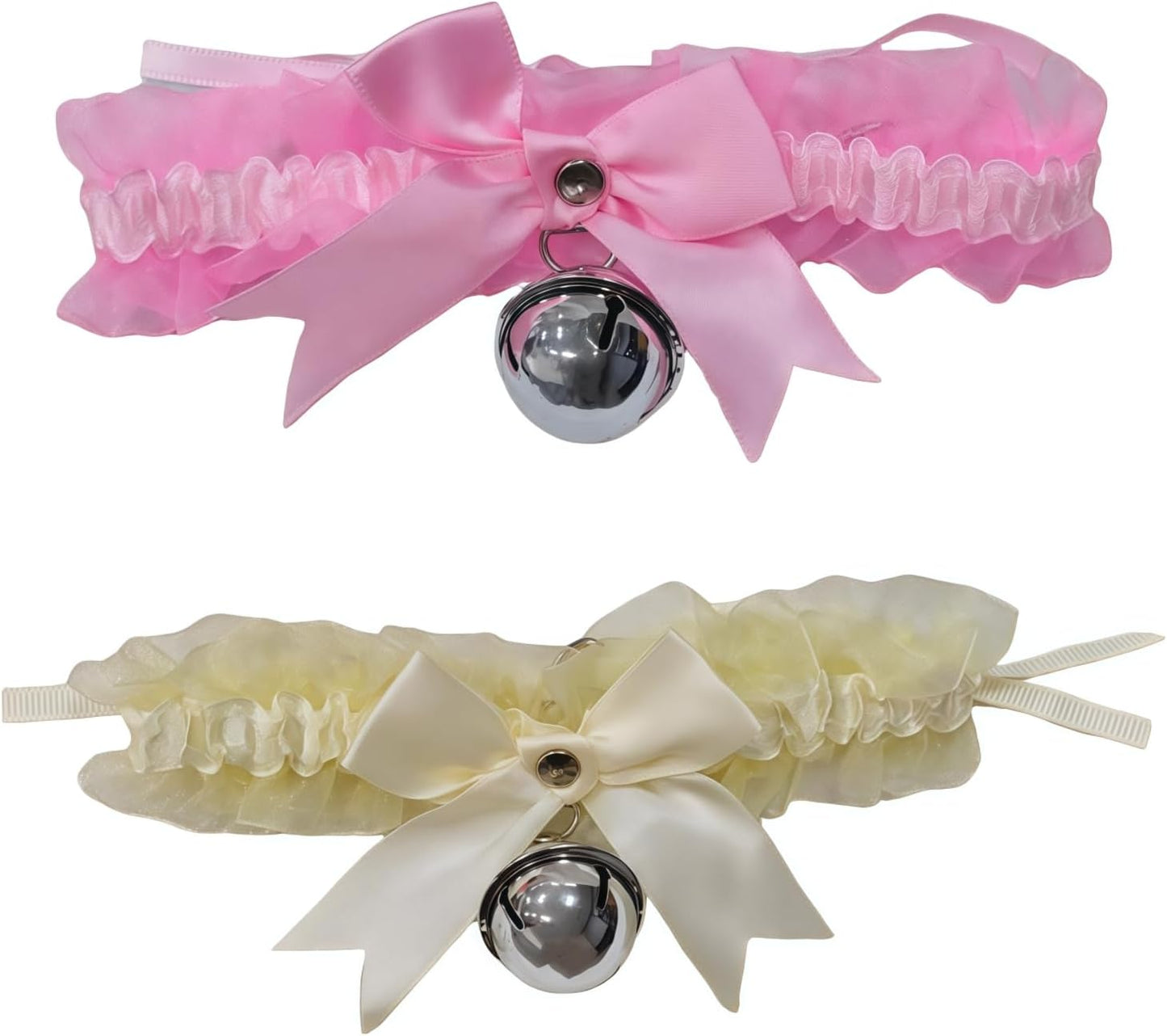 Christmas Cat Collars 2 Pack - Adjustable Kitten Collars with Jingle Bells, Festive Pet Costume Accessories for Small Dogs & Cats, Party Dress Up