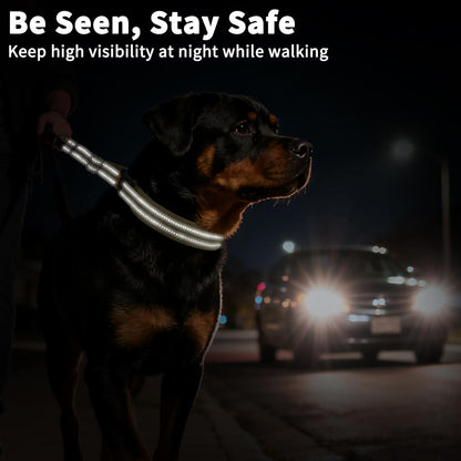 Mayerzon Martingale No Pull Collar for Medium Large Dogs German Shepherd Doberman Pitbull, Patented Anti Pull Correction Dog Collar for Walking Training, Reflective, Adjustable, Hidden(M, Khaki)