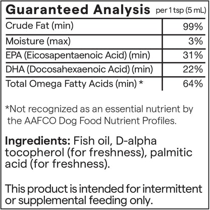 Trace Minerals Pet Omega 3 - Skin & Coat Health Supplement for Dogs & Cats - Omega-3 Fish Oil Supplement That Aids Joint & Brain Health - Pet Supplies That Aid Nerve Health - 4 fl oz