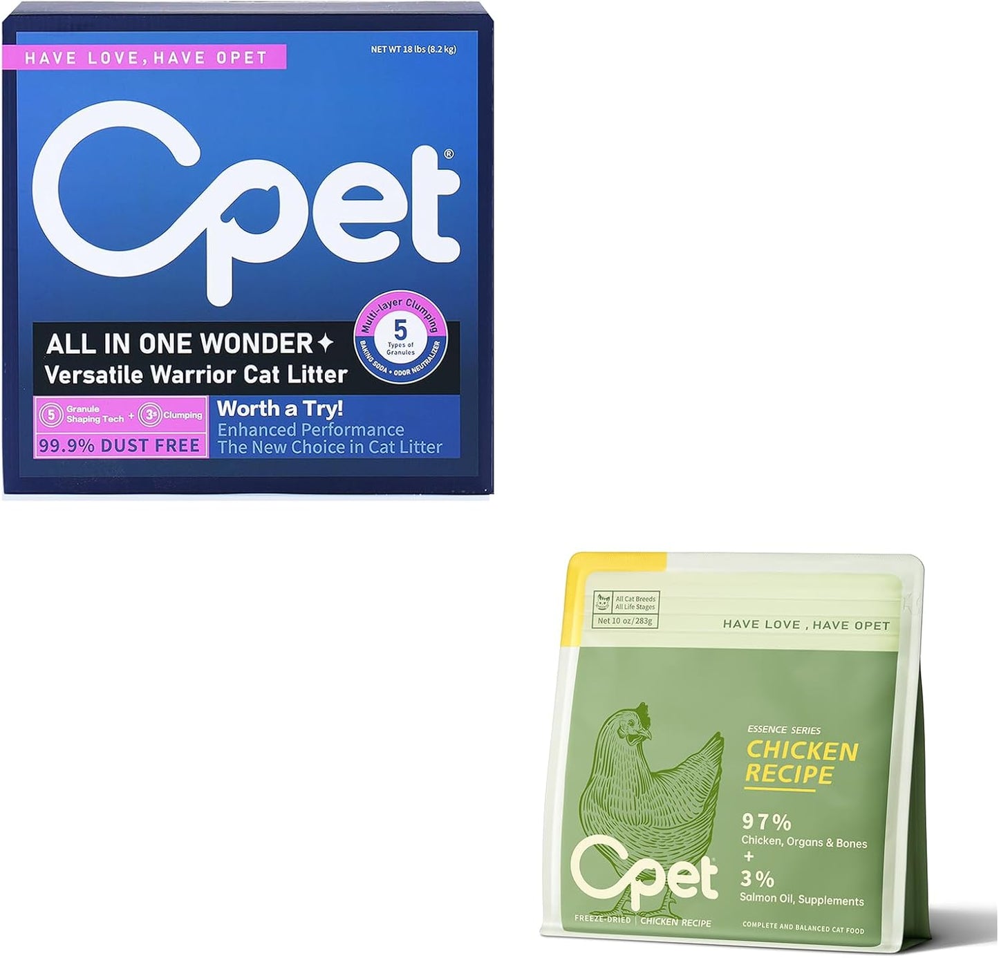 OPET Mixed Tofu Cat Litter - 18lb Strong Clumping Litter, Mixed Tofu and Bentonite, 99.9% Dust Free and Flushable Cat Litter, Natural Sustainable Ingredients Odor Control, Low Tracking