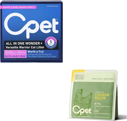 OPET Mixed Tofu Cat Litter - 18lb Strong Clumping Litter, Mixed Tofu and Bentonite, 99.9% Dust Free and Flushable Cat Litter, Natural Sustainable Ingredients Odor Control, Low Tracking