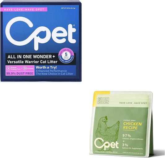 OPET Mixed Tofu Cat Litter - 18lb Strong Clumping Litter, Mixed Tofu and Bentonite, 99.9% Dust Free and Flushable Cat Litter, Natural Sustainable Ingredients Odor Control, Low Tracking