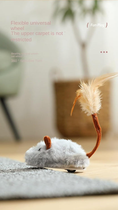 Remote Control Cat Toy, Automatic & RC Interactive Mouse with 3 Speeds, Active Play for Cats on Hard Floors, USB Rechargeable