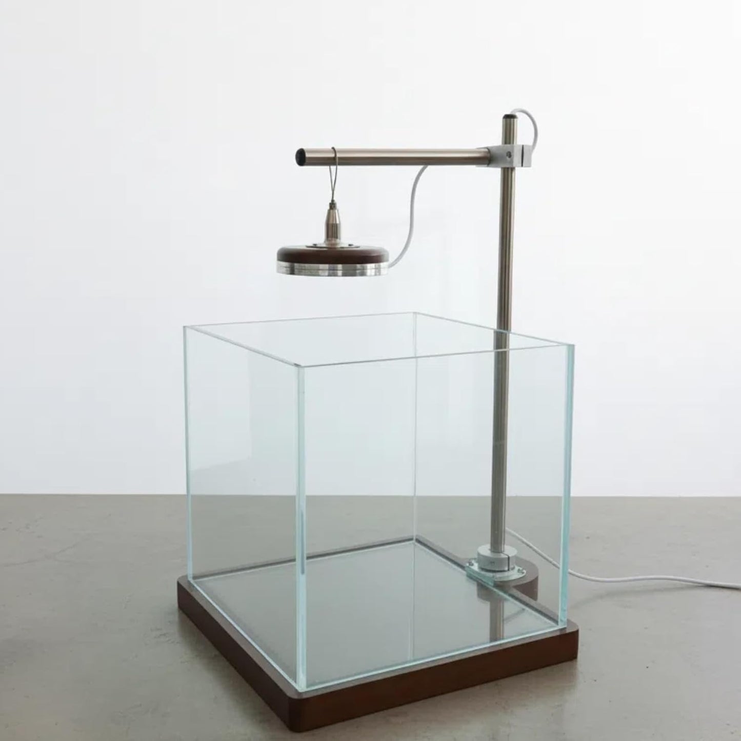 1.8 Gallon Small Fish Tank with LED Light & Wood Stand - 8 Inch Nano Aquarium Betta Tank Starter Kit - Includes Cleaning Tool, Cloth & Mat for Desktop, Office, Bedroom