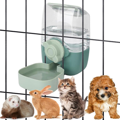 35oz Hanging Automatic Rabbit Water Dispenser, Cage Water Bottle Auto Gravity Pet Water Station for Small Animals, Puppy Kitten Rabbit Chinchilla Hedgehog Ferret, 1L(Green)