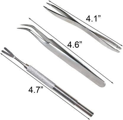 3 Pack Tick Remover Tool Set Stainless Steel Tick Remover Kit for Cats and Dogs