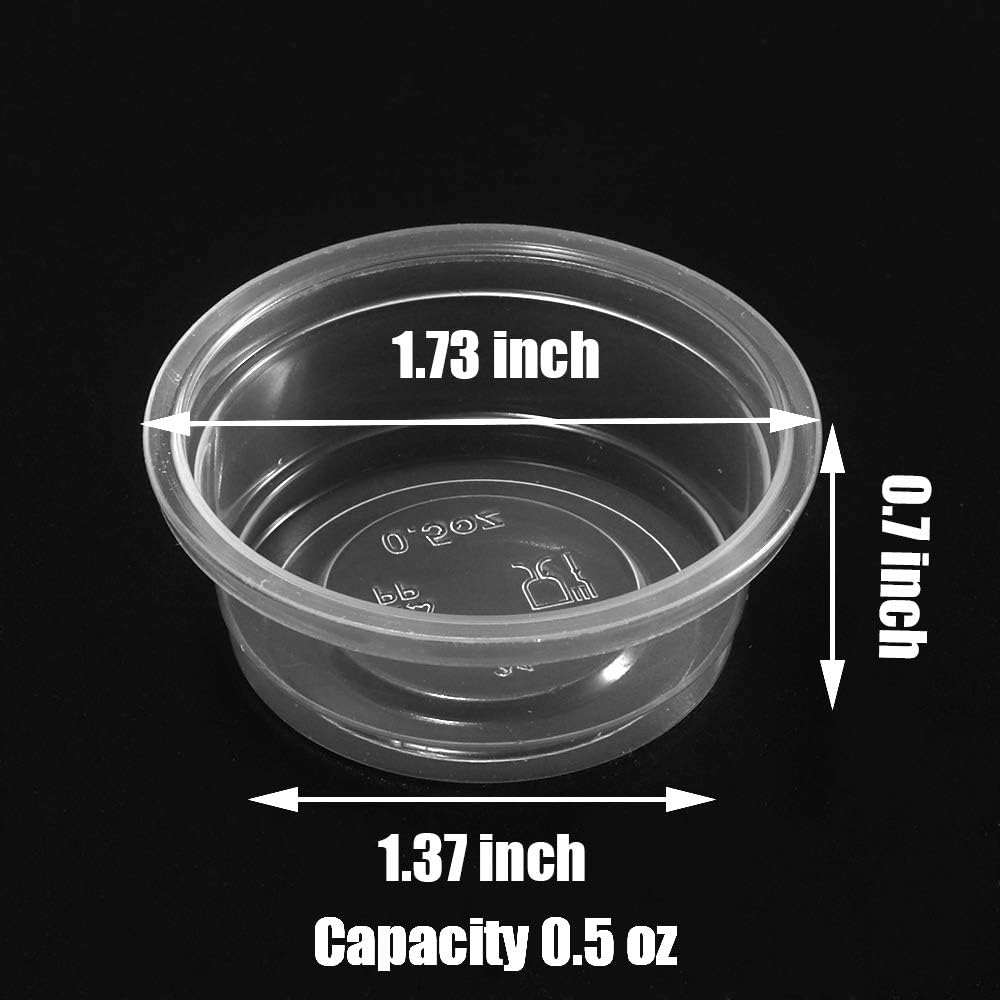 100 pcs 0.5oz Crested Gecko Food and Water Feeding Cups, with 2 Feeding Bottle, Reptile Feeder Bowls, for Lizard and Other Small Pet Ledge Accessories Supplies