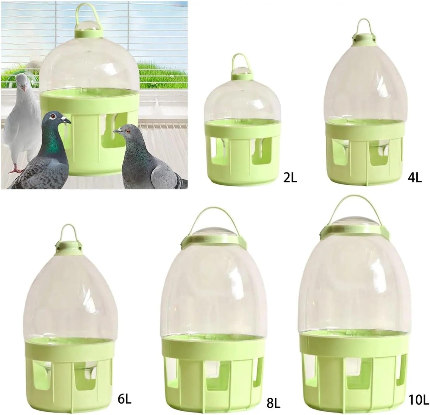 Bird Feeder, Pigeon Water Dispenser, Bird Feeder and Waterer, Pet Bowl, Bottle for Hamster,for Garden(10L)