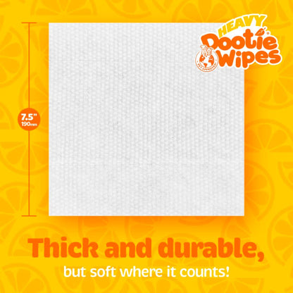 HEAVY Dootie Wipes - Convenient Durable Dog Wipes for Paws, Butt with Very Mild Pleasant Citrus Scent, 100 Count - Puppy Essentials Pet wipes, Dog Wipes Cleaning and Deodorizing. Made with Bamboo.