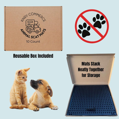 Scat Mats for Dogs & Cats - 10 Pack | Pet Repellent Mats | Keep Dogs Off Couch & Furniture | Keep Off Countertops | Scat Mat for Cats | Deterrent for Pets