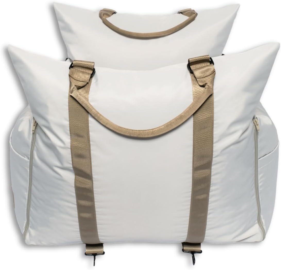 4 Cats & Dogs Marco Travel Pet Bed – Dog Car Seat for Small & Medium Dogs, Waterproof, Faux Fur Cushion, Safety Belt, Washable Cover, Storage Pockets, Booster Seat (Silva, Single Seater 18.5" x 21")