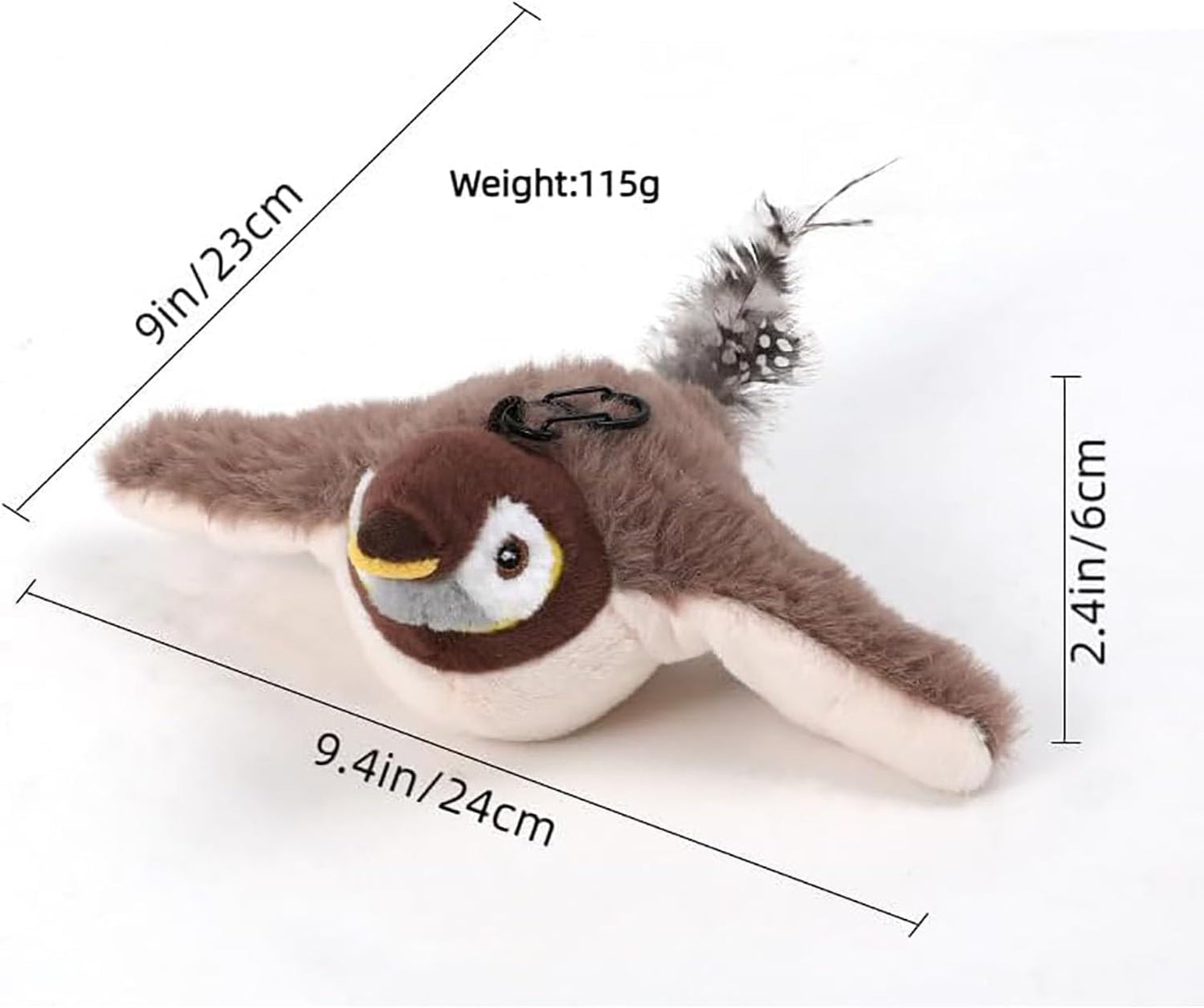 Meow Chase Toy, Rechargeable Interactive Flying Bird Cat Toys for Indoor Cats, Chirping Flying Bird Cat Toy (2pcs)