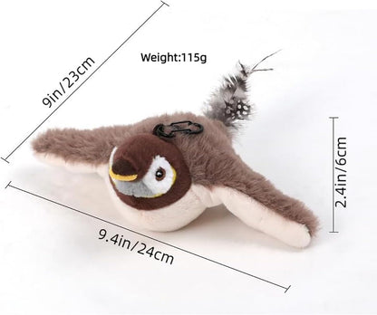 Meow Chase Toy, Rechargeable Interactive Flying Bird Cat Toys for Indoor Cats, Chirping Flying Bird Cat Toy (2pcs)