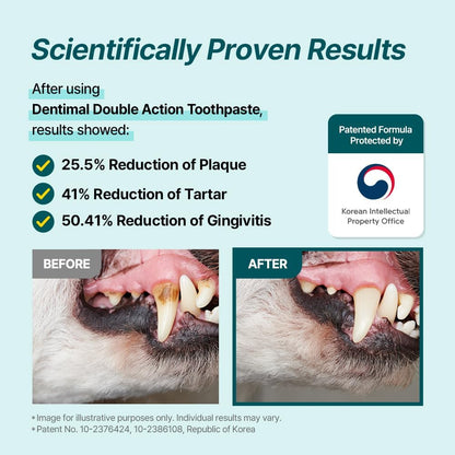 Dentimal Double Action Enzymatic Pet Toothpaste for Dogs & Cats, with Pear Stone Cells to Clean Teeth, Remove Plaque & Tartar, Freshens Breath, Gum Care, Safe for Puppies and Kittens, 2 fl oz