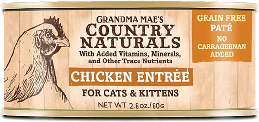 Country Naturals Grandma Mae's Chicken Entree Case of 24-2.8 Oz Cans Cat Food