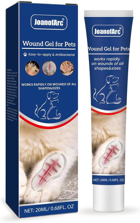 JoanofArc Dog Wound Care Hydro Gel, Heals Wounds, Cat Wound Care Gel, Helps with Cuts, Bites, Injured in a Fight, Scratches, Injured While Trimming Nails, Daily Gentle Care Gel, 0.68 fl.oz