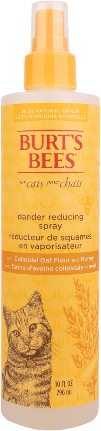 Burt's Bees for Pets Dander Reducing Cat Spray with Colloidal Oat Flour and Honey - Cat Dander Remover Gives Dry Skin Relief for Cats, Essential Kitten Supplies for Allergy Relief, 10 Fl Oz