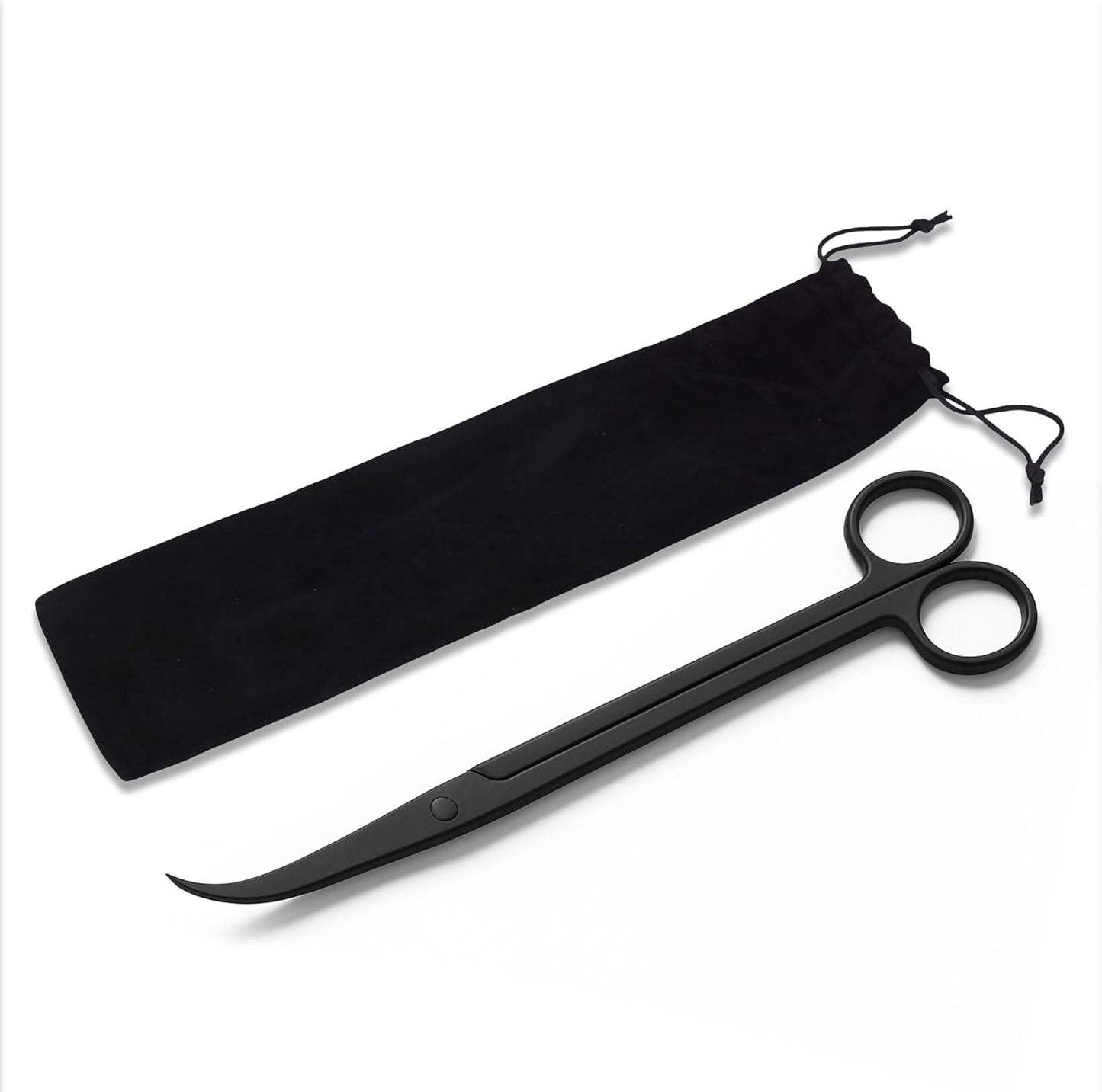 Mandala Crafts 12 Inches Black Stainless Steel Curved Aquarium Scissors for Trimming Aquatic Plants – Bent Aquascape Scissors for Fish Tanks, Hospital Tanks, Goldfish Bowls, and Terrariums
