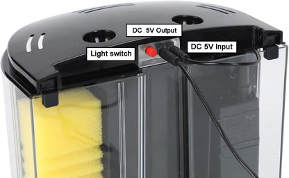 AQUANEAT Fish Tank, 1.2 Gallon Aquarium, Small Betta Fish Tank Starter Kit with LED Light and Water Filter Pump, Round