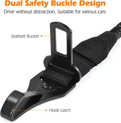 PetBonus No Tangle Double Dog Leash and Dog Seat Belt for Car