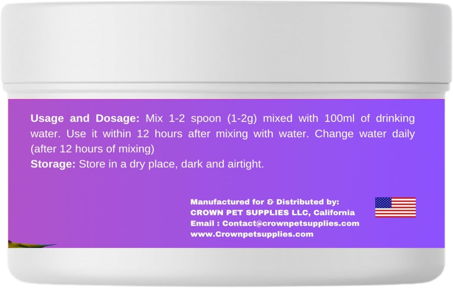 Liver Support Supplement for Birds – 100g Vitamin & Herbal Blend with Milk Thistle, Amino Acids & B Vitamins – Supports Detox, Digestion, Eye Health & Metabolism