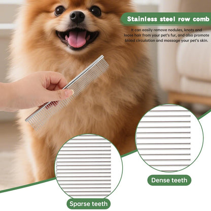 Deshedding Brush with Steel Comb,Dog Brush for Shedding,Pet Hair Removal Tool for Cats, Dogs, Rabbits, Horses, Matted Hair, Loose Hairs