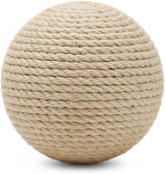 3.94 inch Sisal Ball Cat Toy for Teething and Play, Crinkle Sound Interactive Toys for Self-Entertainment and Boredom Relief for Cats