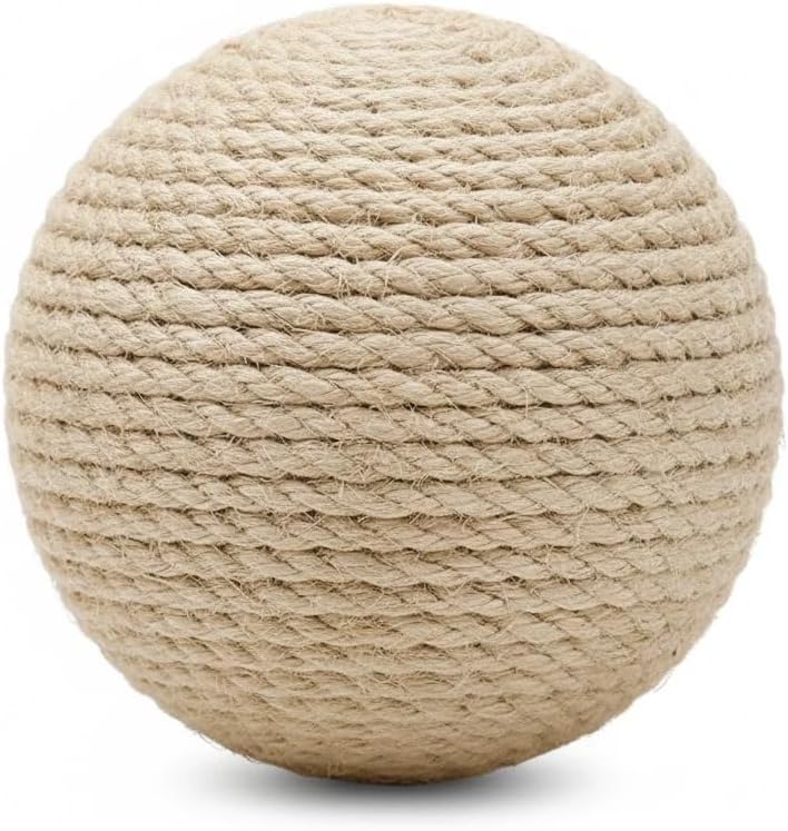 3.94 inch Sisal Ball Cat Toy for Teething and Play, Crinkle Sound Interactive Toys for Self-Entertainment and Boredom Relief for Cats