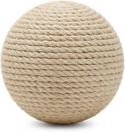 3.94 inch Sisal Ball Cat Toy for Teething and Play, Crinkle Sound Interactive Toys for Self-Entertainment and Boredom Relief for Cats