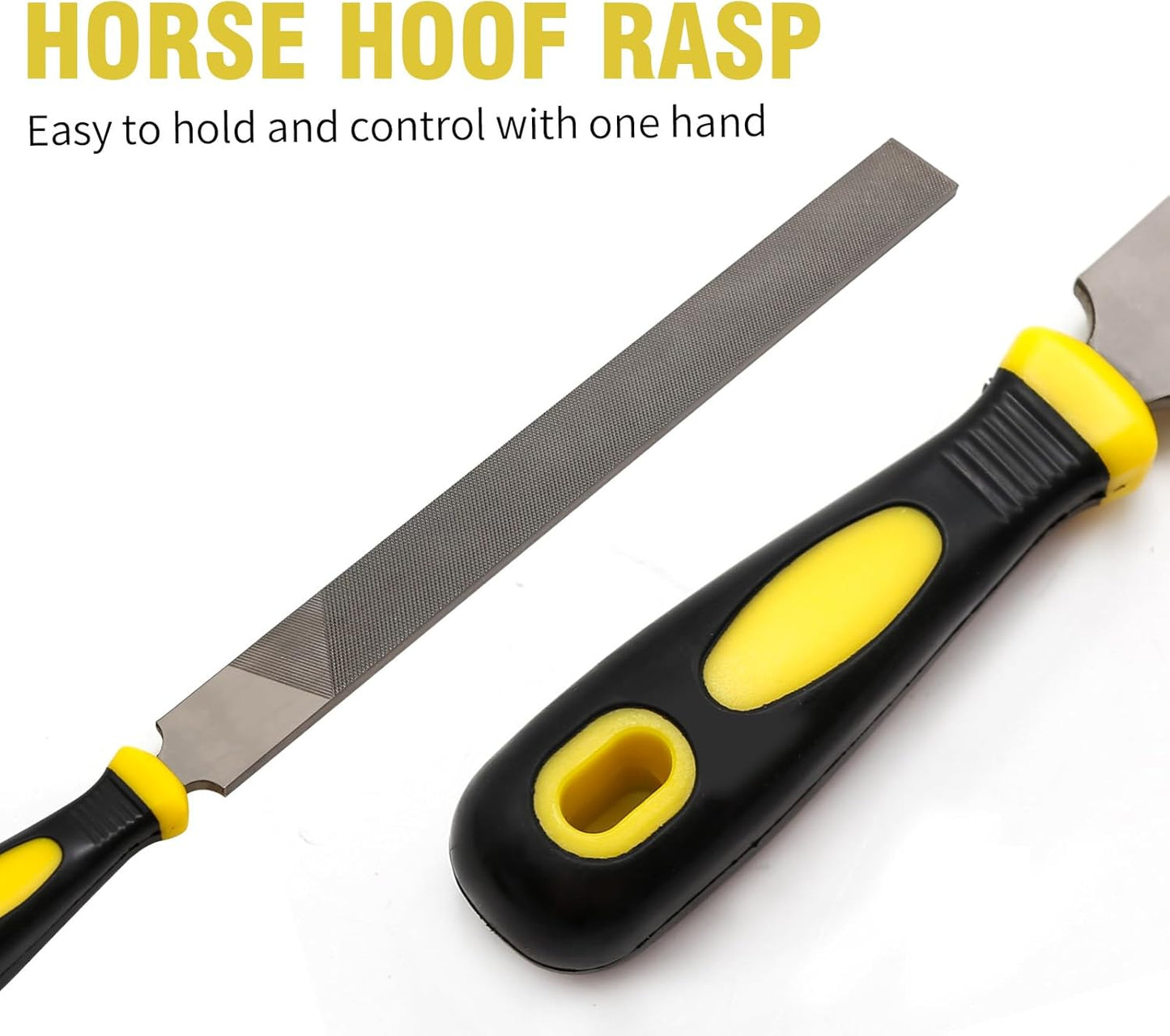 T12 High Carbon Steel 40cm Flat File with Handle, 12-Inch Flat File, Hoof Rasp