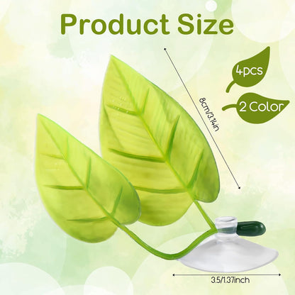 4 Pack Betta Fish Leaf Hammock, Soft Silicone Aquarium Decor, Simulates The Natural Habitat of Betta Fish for Betta Resting Breeding Hiding Playing, Fish Tank Ornaments